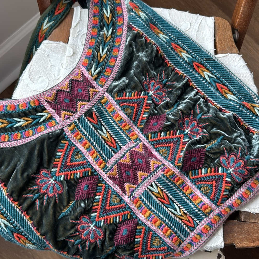 Johnny Was Velvet Slouch Bag - Picture 6 of 6